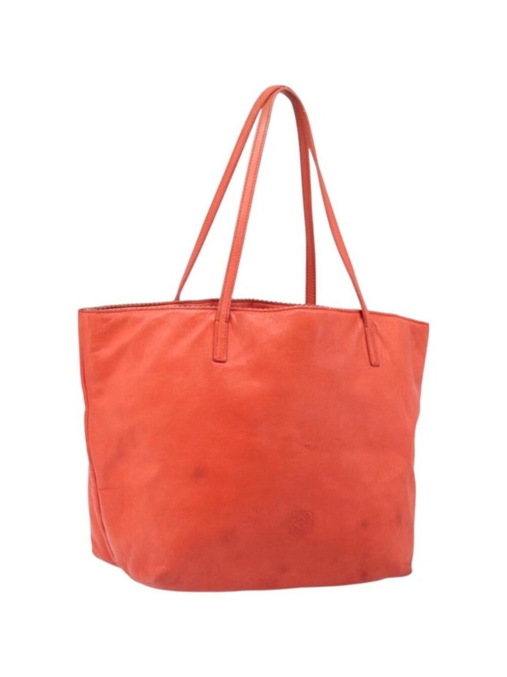 LOEWE Anagram Tote Bag Leather Orange Gold